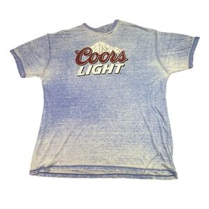 Coors Light Men's Heathered Lightweight T-Shirt Light Blue White Size 2XL